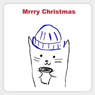 Cat In The Christmas Hat Sticker